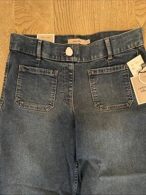 autres filles wide leg 26" cropped Jeans - Dark Blue patch pocket sz S NWT